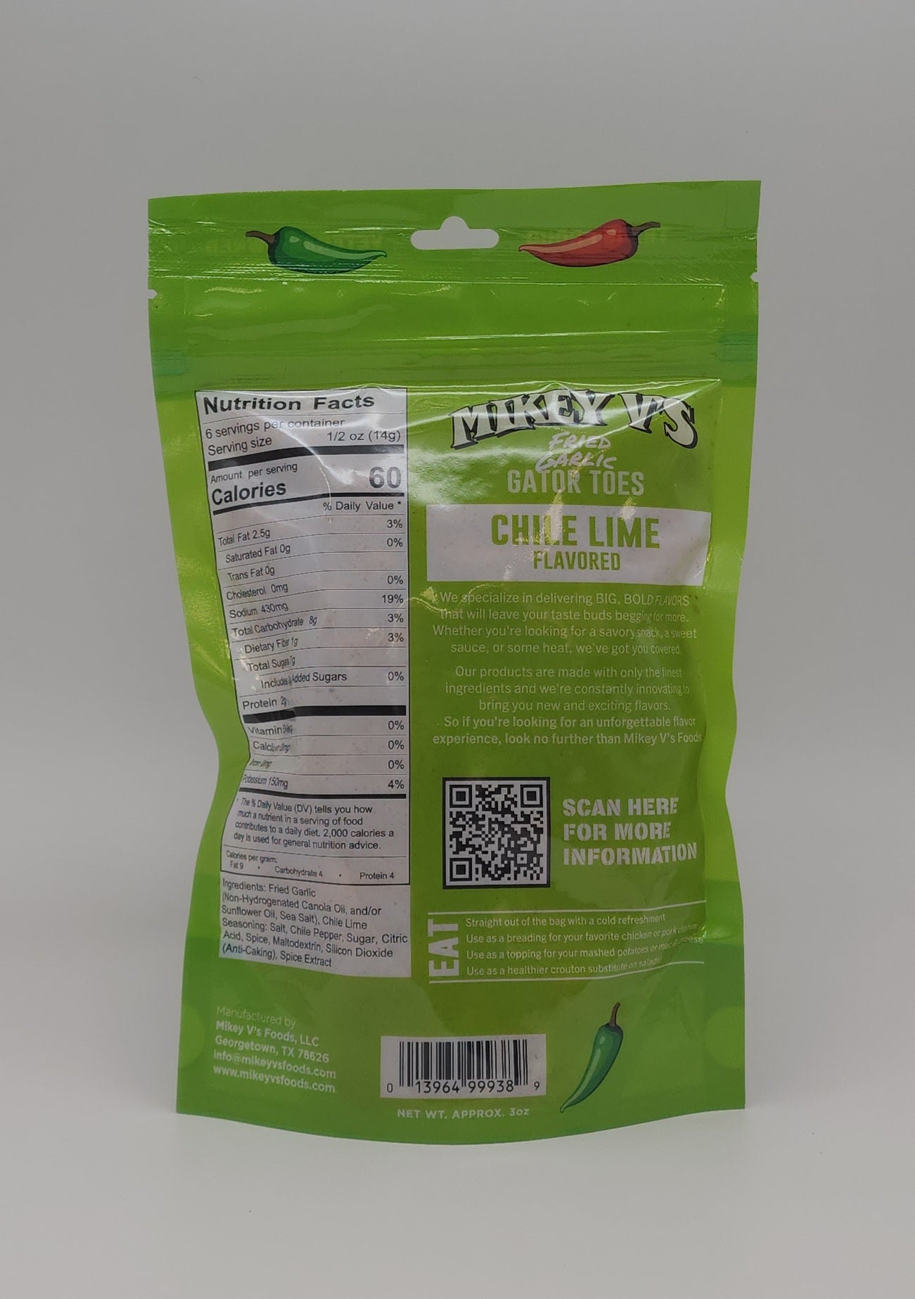 Mikey V's - Chile Lime Gator Toes (Fried Garlic)