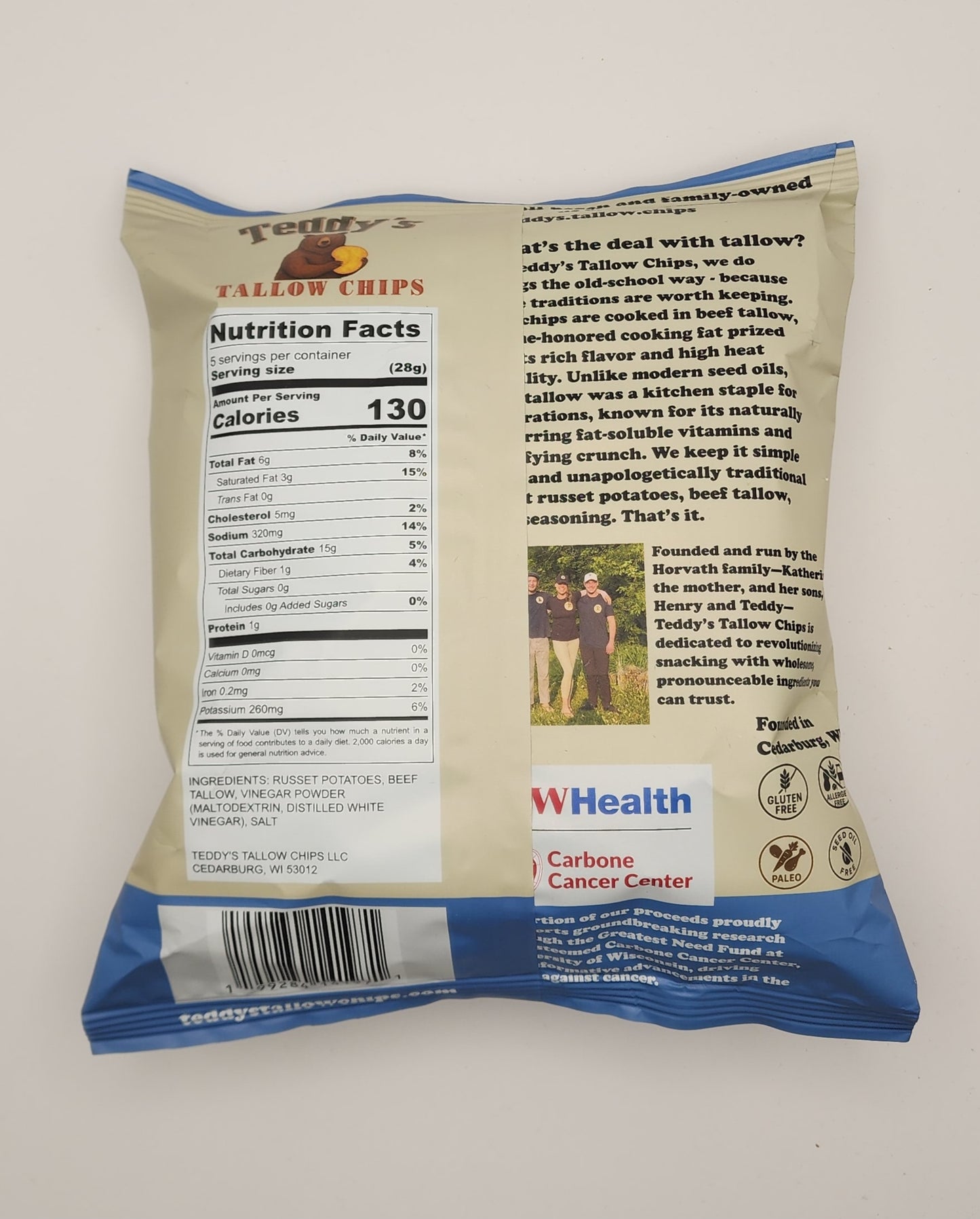 Teddy's Tallow Chips - Vinegar