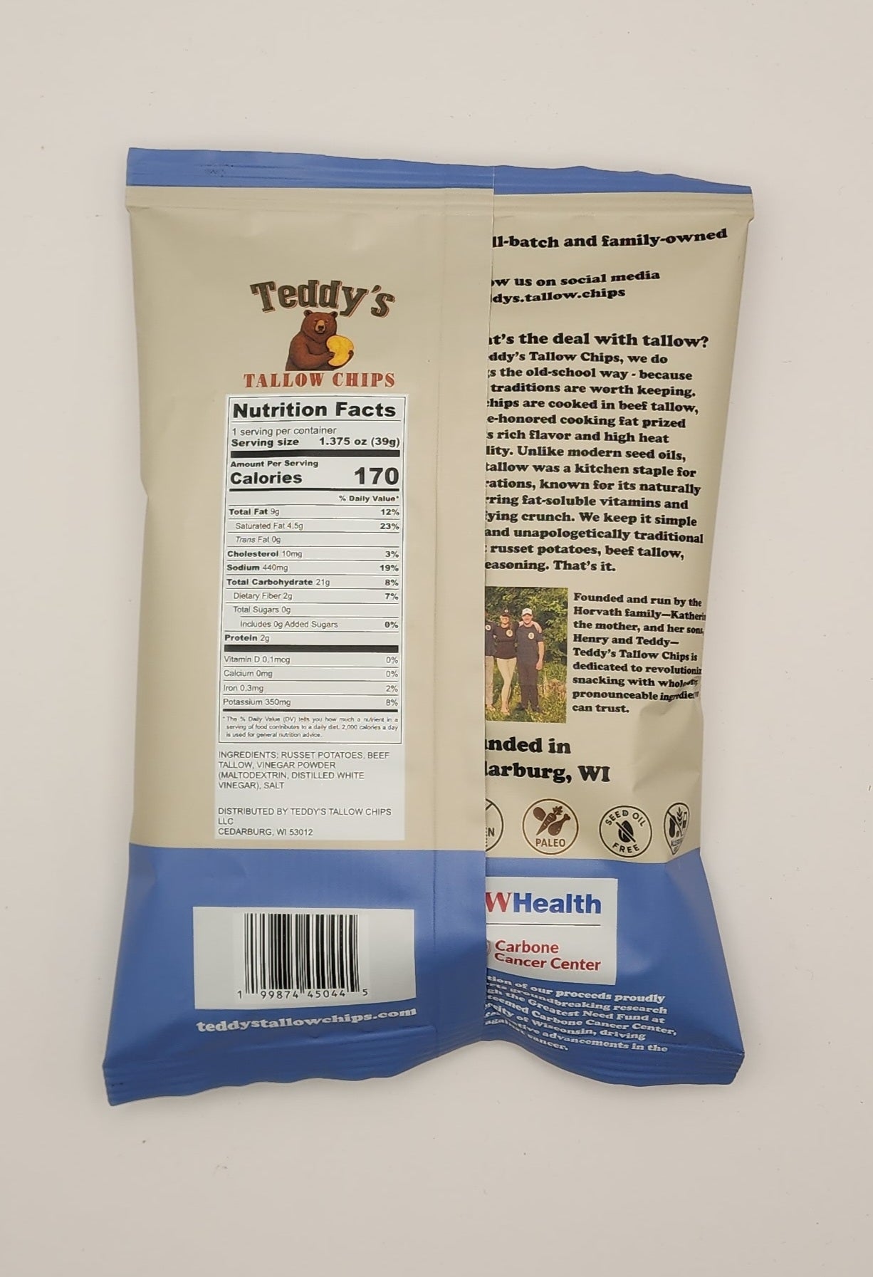 Teddy's Tallow Chips - Vinegar